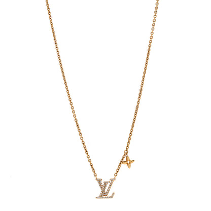Louis Vuitton Metal Crystal LV Iconic Necklace Gold 1 of 5
