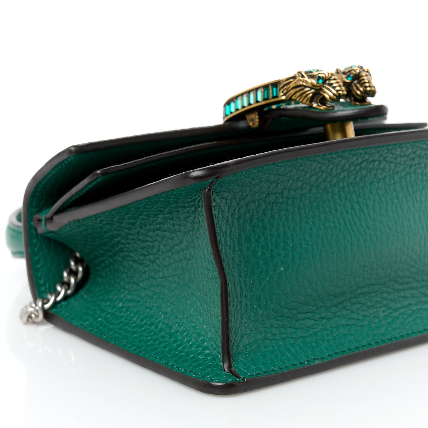 Gucci Dollar Calfskin Crystal Mini Dionysus Top Handle Bag Emerald 9 of 10