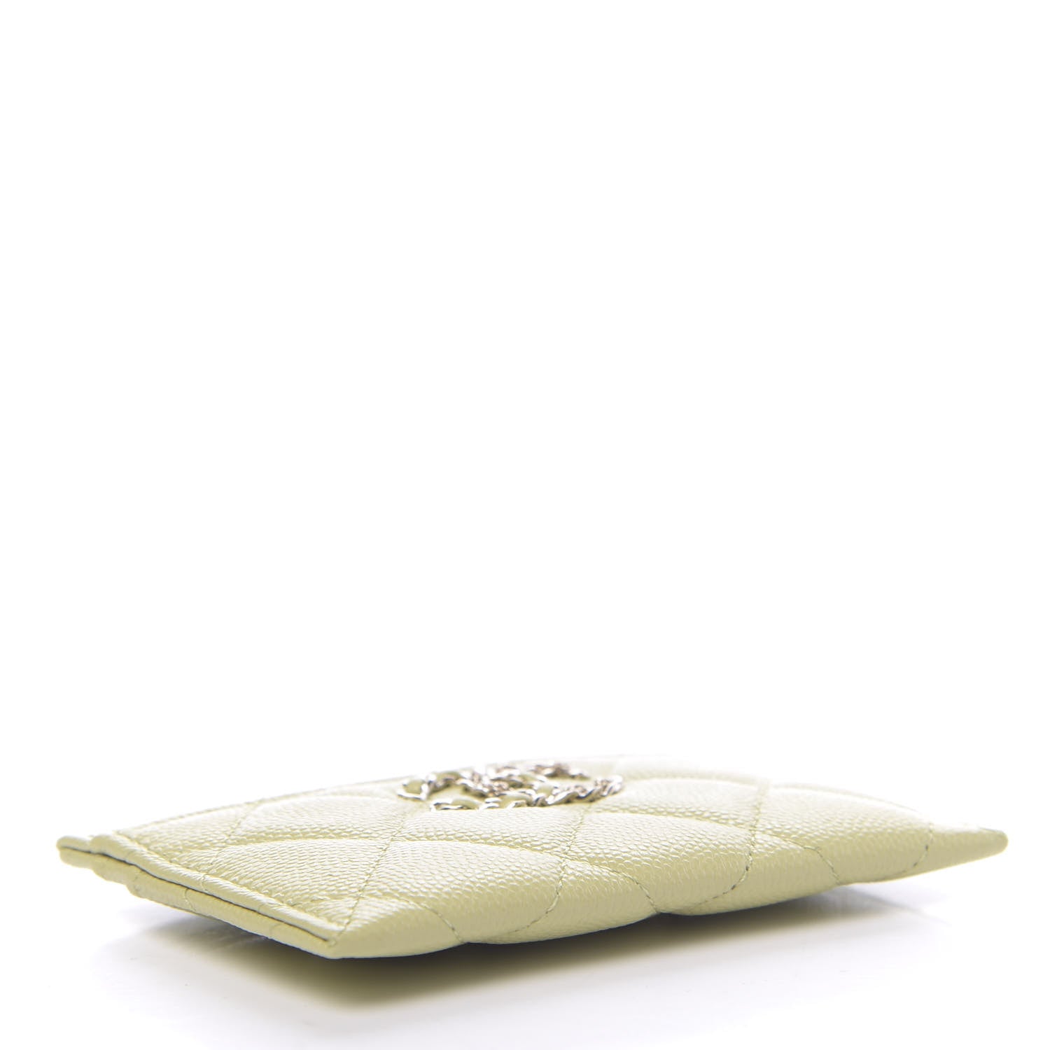 Chanel Caviar Quilted French New Wave Card Holder Light Green 4 of 9
