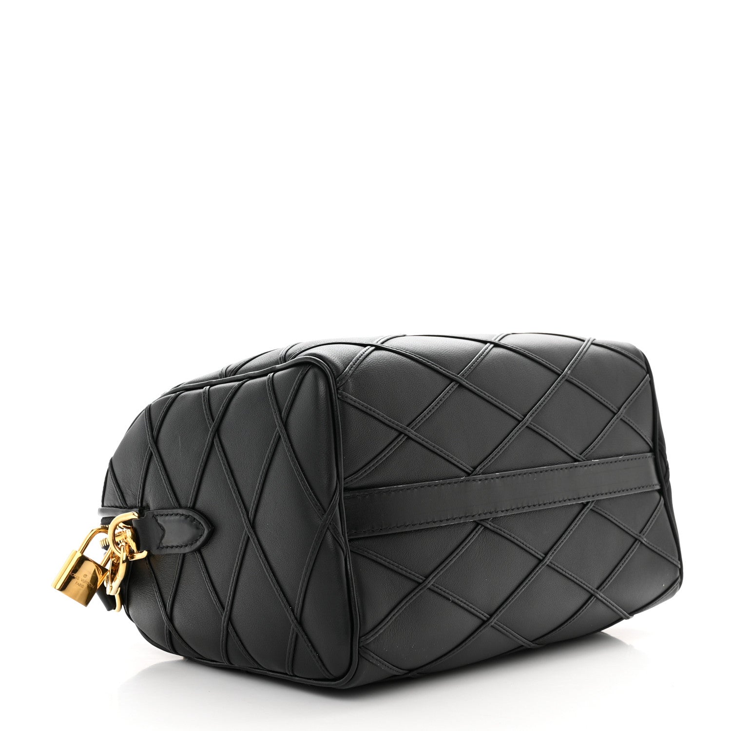 Louis Vuitton Lambskin Malletage Speedy Bandouliere 25 Black 4 of 10