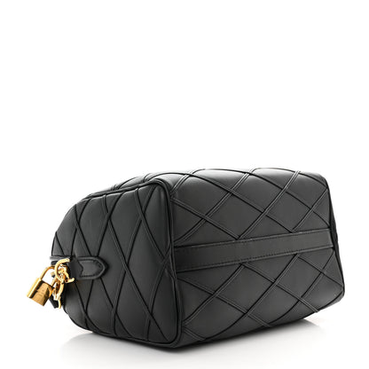 Louis Vuitton Lambskin Malletage Speedy Bandouliere 25 Black 4 of 10