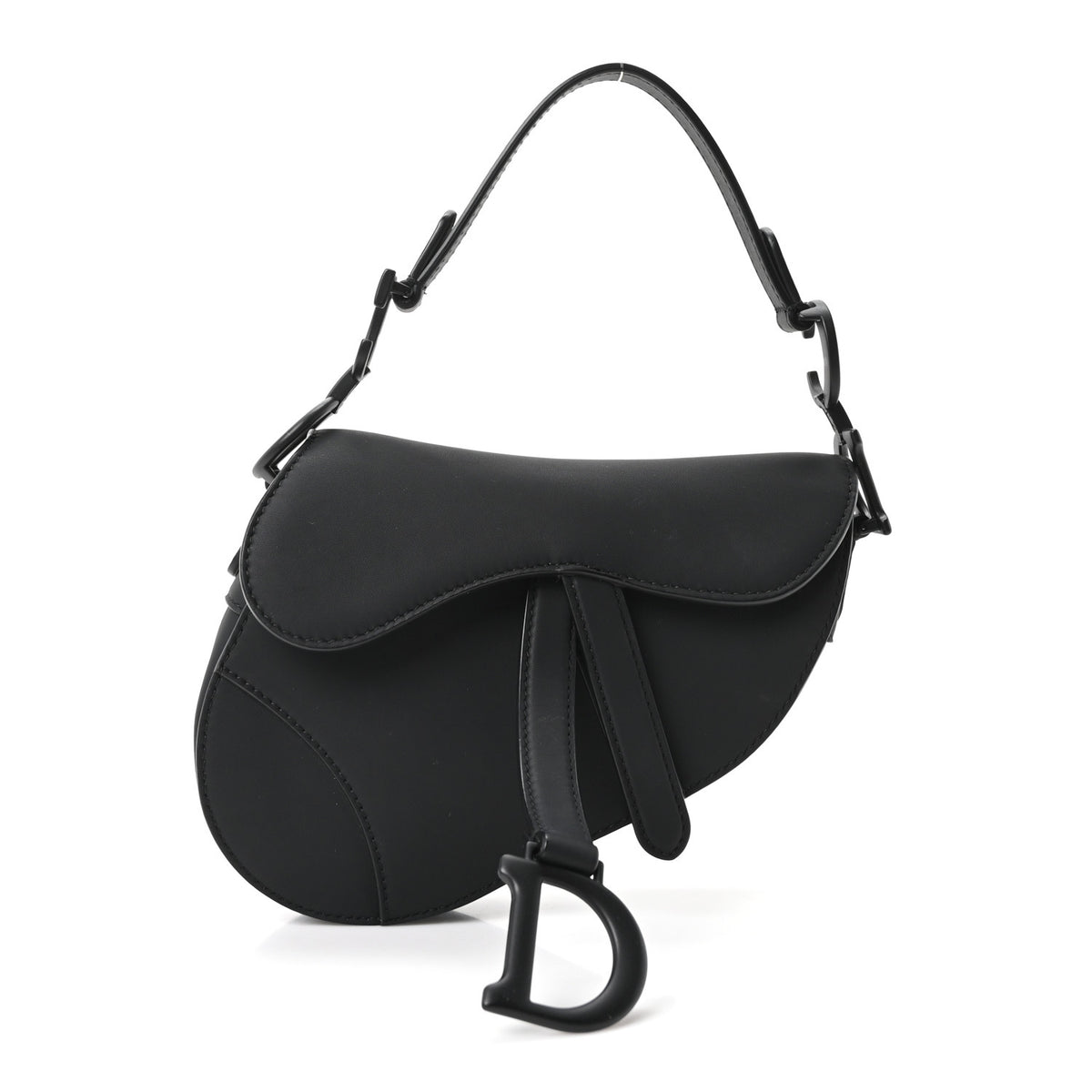 Ultra Matte Calfskin Mini Saddle Bag Black