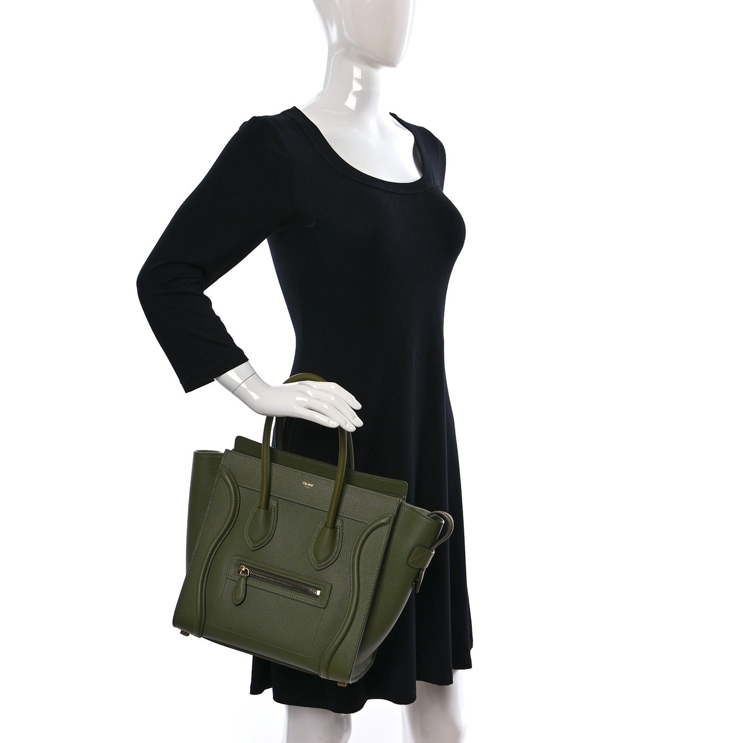 Drummed Calfskin Micro Luggage Light Khaki