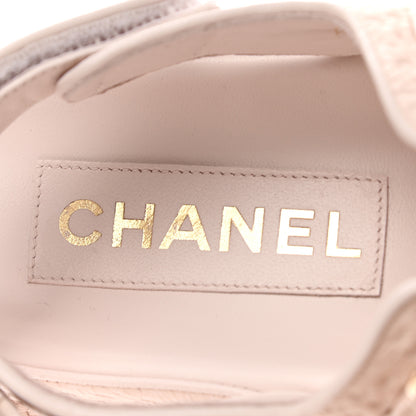 Chanel Calfskin Printed Velcro Dad Sandals 38 Pink 7 of 11