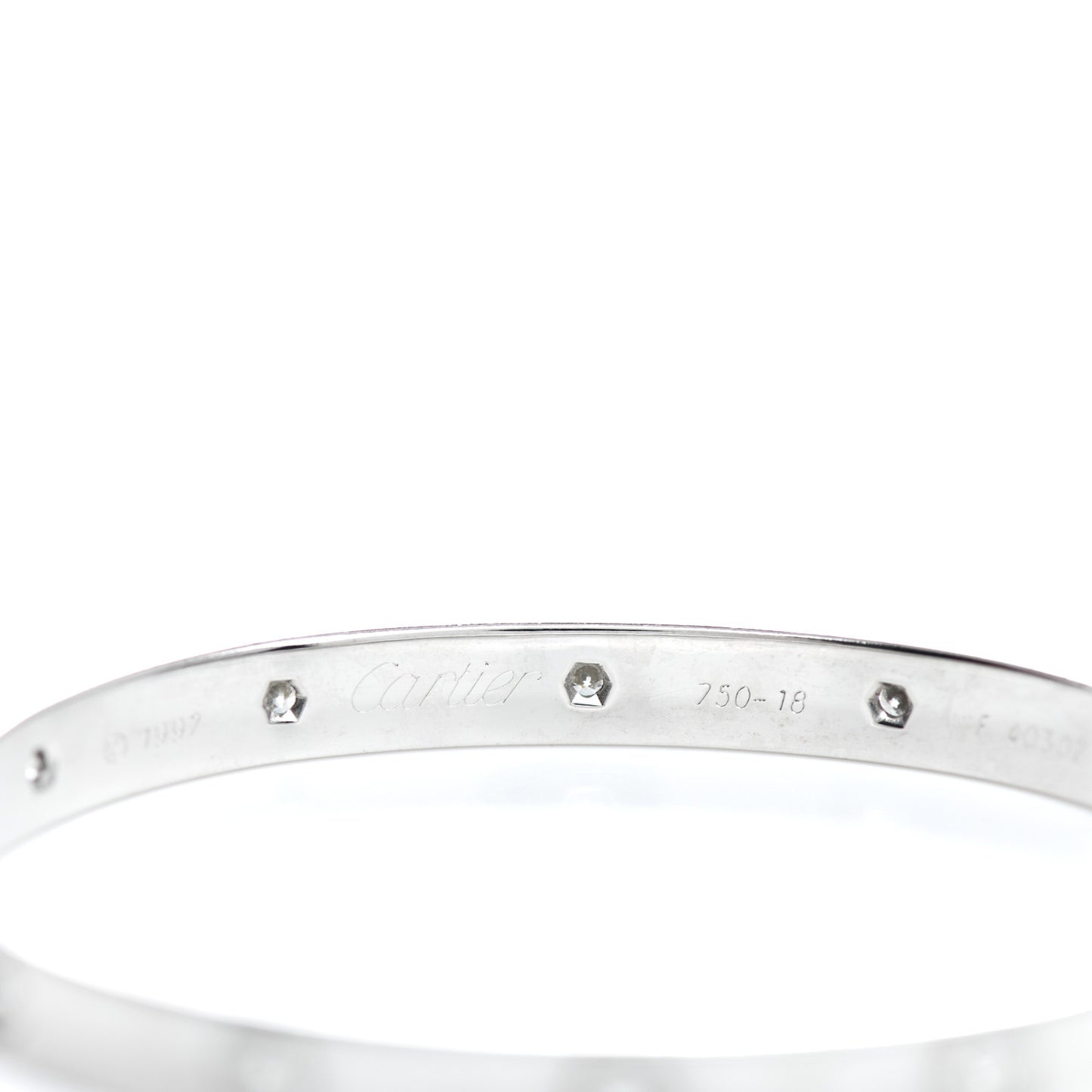 18K White Gold 10 Diamond LOVE Bracelet 18