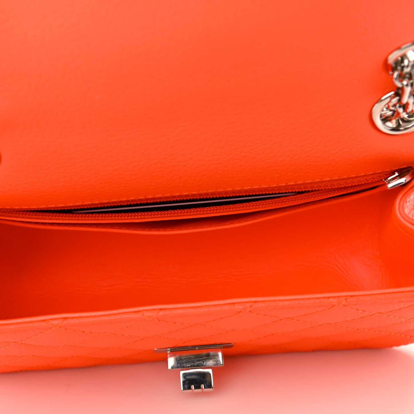 Sheepskin Quilted 2.55 Reissue Mini Flap Orange