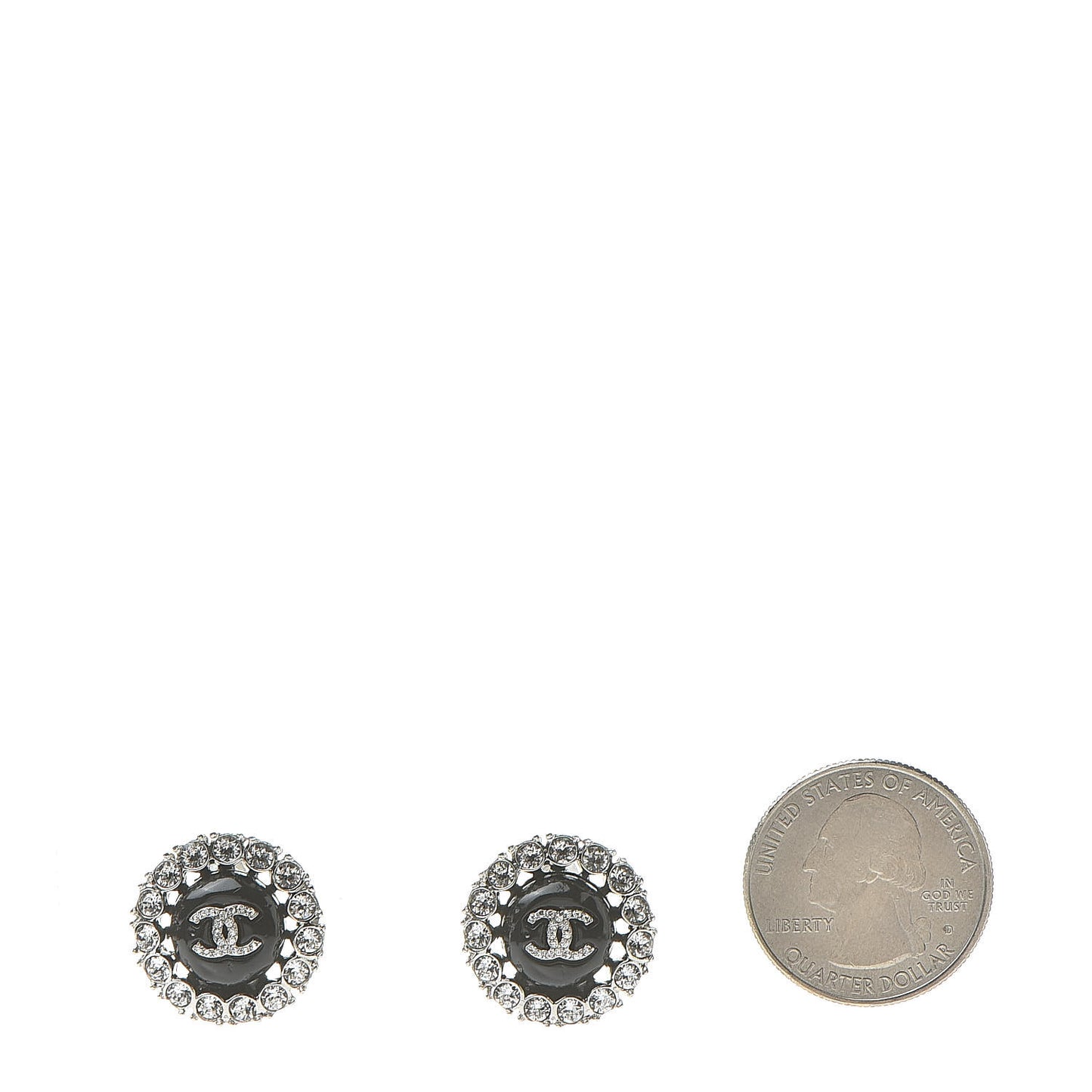 Crystal Resin CC Earrings Silver