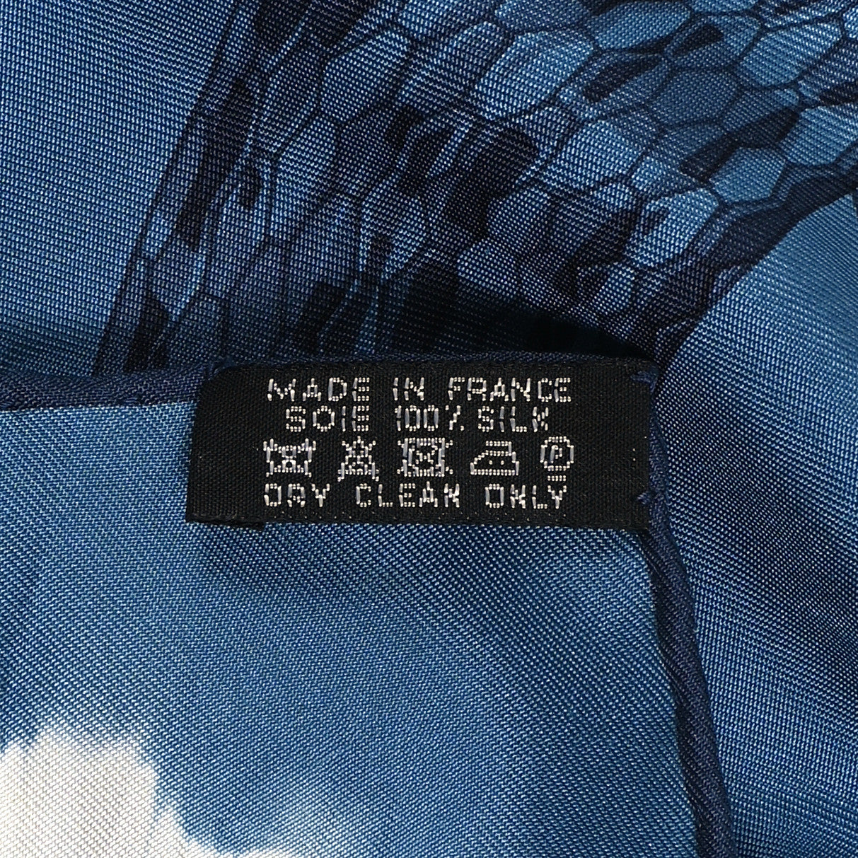 Silk Caducee Rock Tie and Dye Scarf 100 Blue Jean Marine