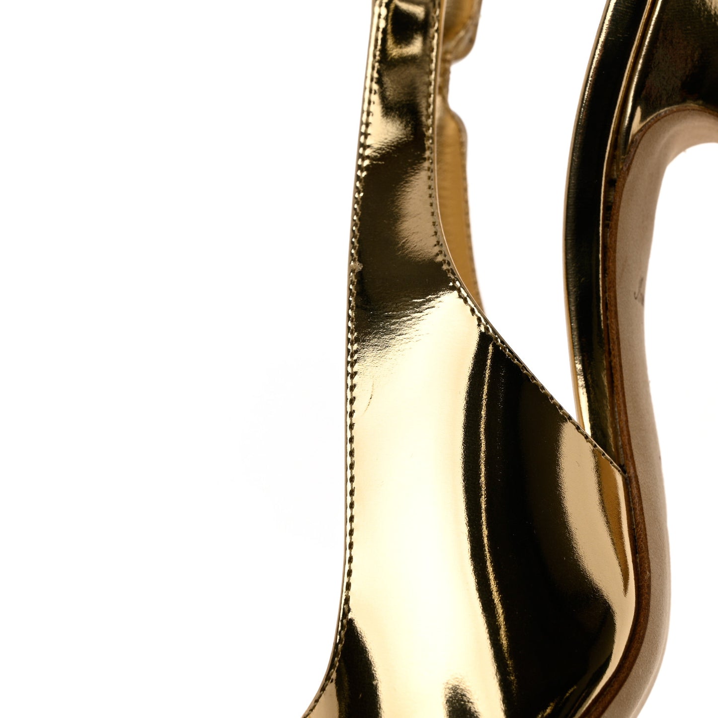 Metallic Calfskin Sparkle Slingback Pumps 37 Gold