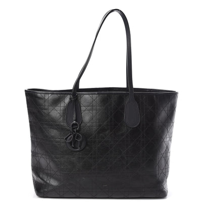 Christian Dior Coated Canvas Cannage Panarea Shopping Tote Black 1 of 18