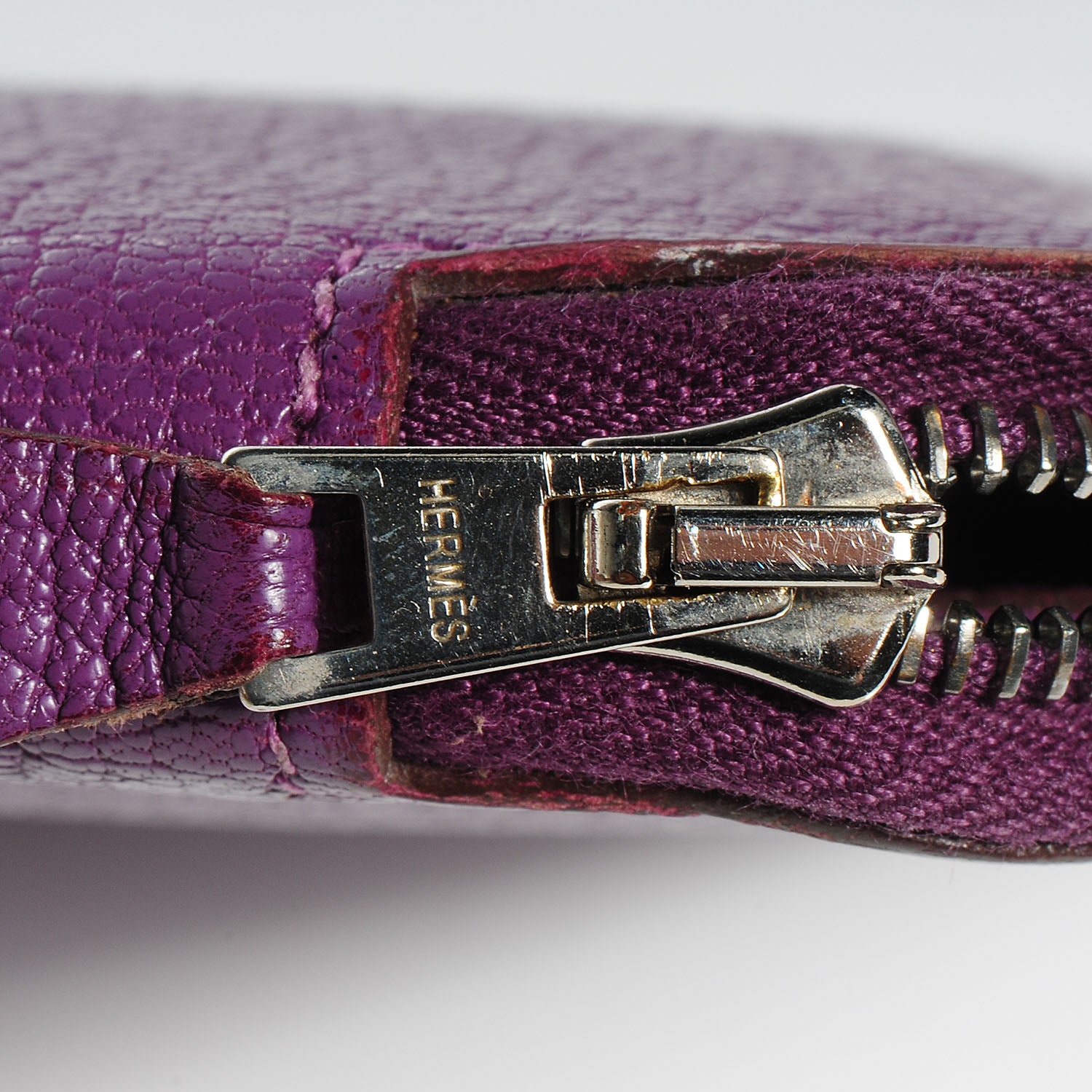 Hermes Chevre Mysore Azap GM Combined Wallet Violet 10 of 12