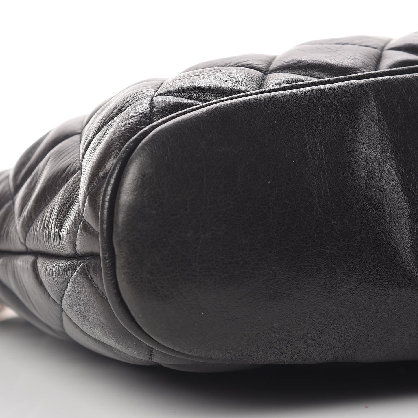 Lambskin Quilted Shopping Tote Black