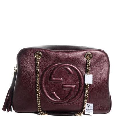 Gucci Metallic Cellarius Calfskin Medium Soho Bowler Classic Burgundy 1 of 7