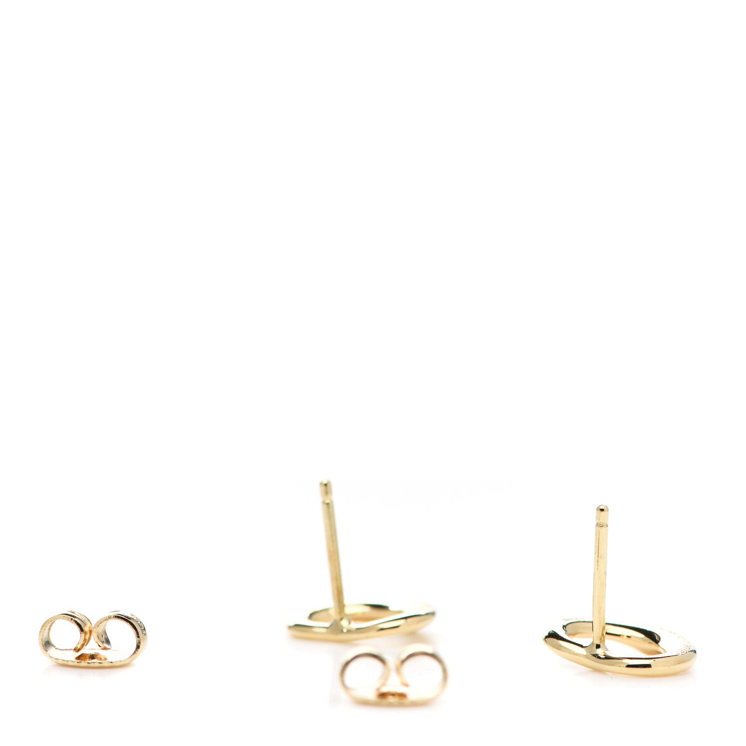 Tiffany 18K Yellow Gold 11mm Elsa Peretti Open Heart Earrings 3 of 4