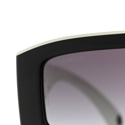 Chanel Acetate Cat Eye Sunglasses 6057 White Black 7 of 8