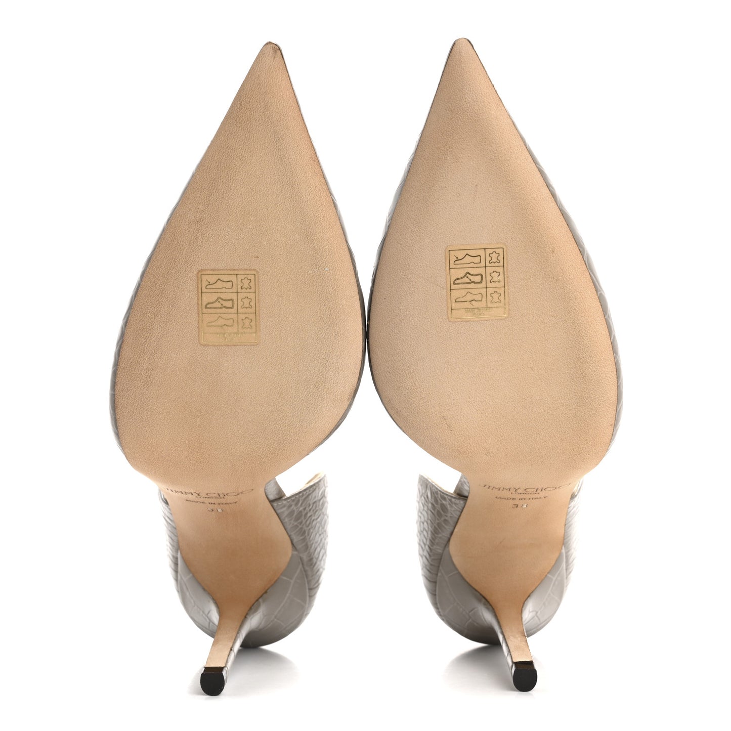 Crocodile Embossed Calfskin Addison d'Orsay Pump 38 Sand