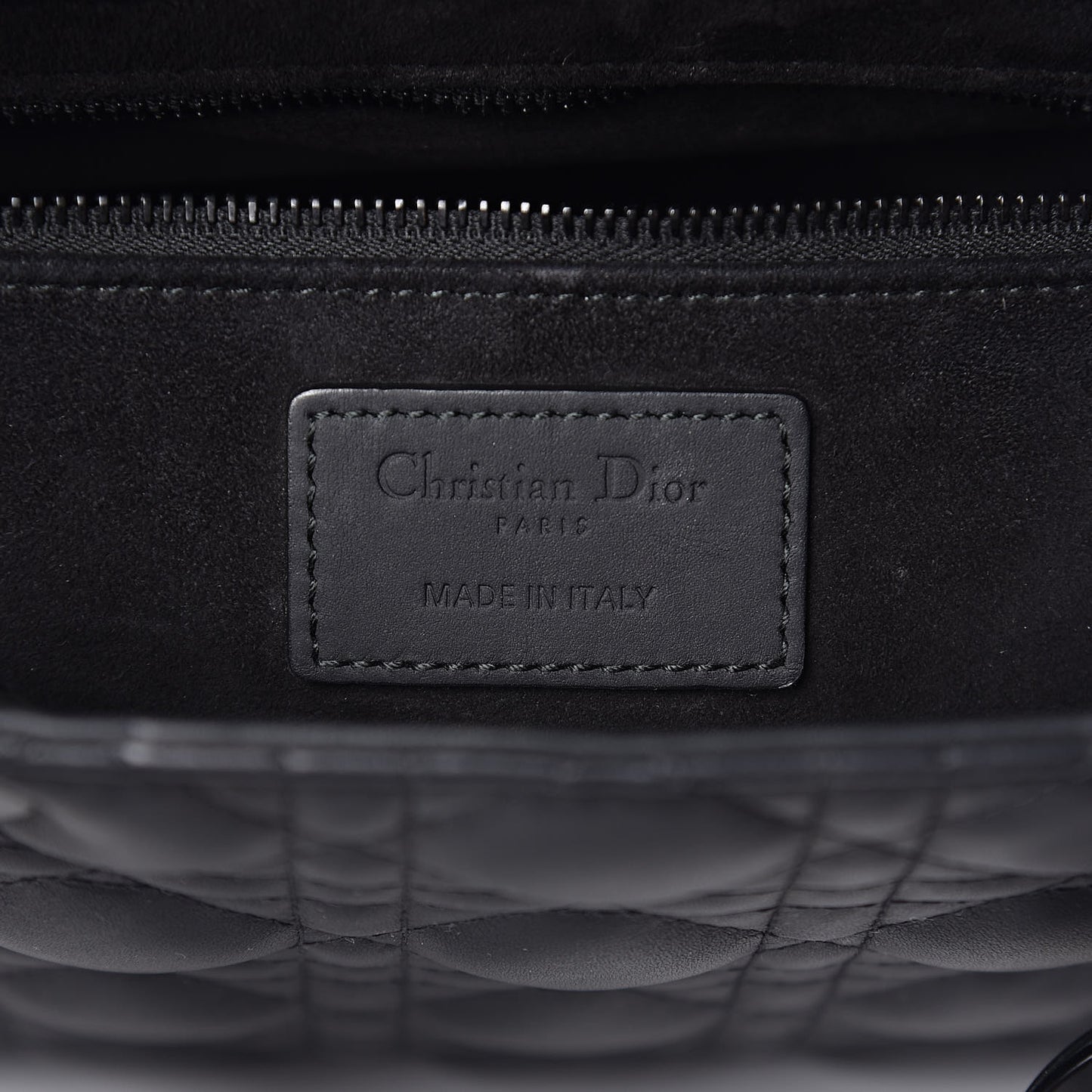 Ultra Matte Calfskin Cannage Medium Lady Dior Black