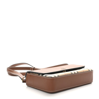 Burberry Calfskin Vintage Check Penny Bag Archive Beige Tan 4 of 10