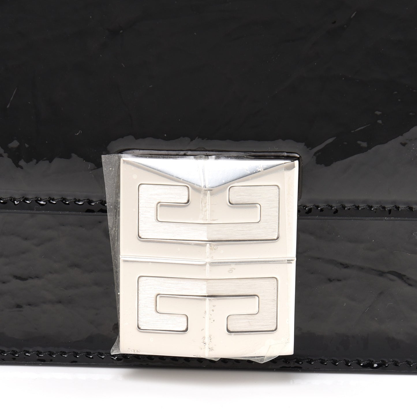 Patent Textured Goatskin Small 4G Crossbody Black