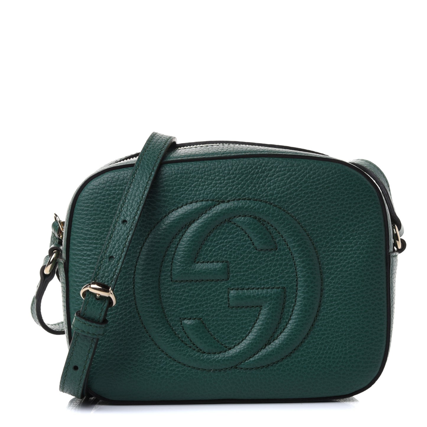 Pebbled Calfskin Small Soho Disco Bag Emerald Green