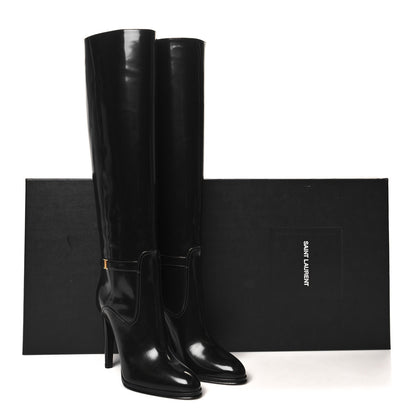 Saint Laurent Patent Calfskin Diane 100 Boots 39 Black 9 of 9