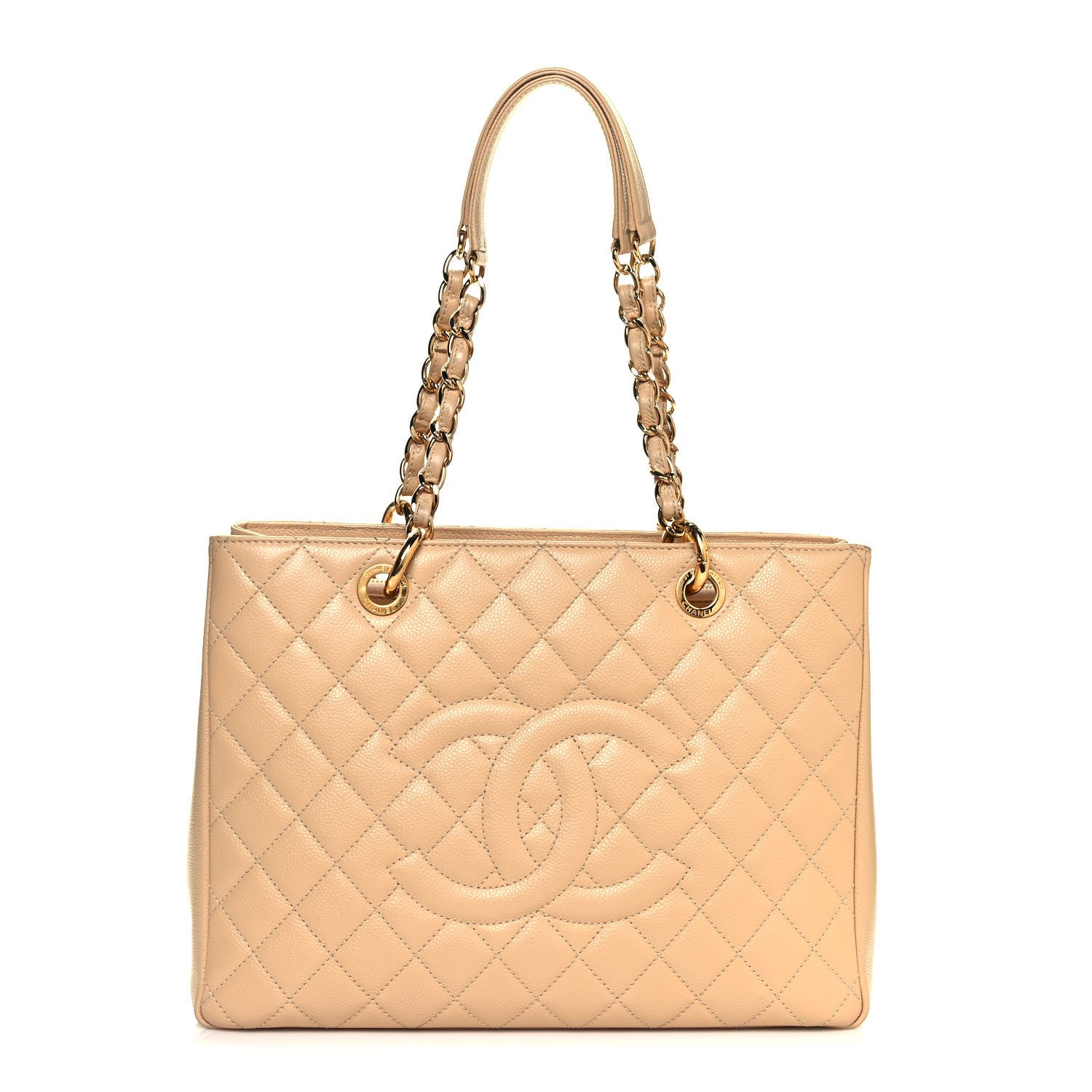 Chanel Caviar Quilted Grand Shopping Tote GST Beige 1 of 18