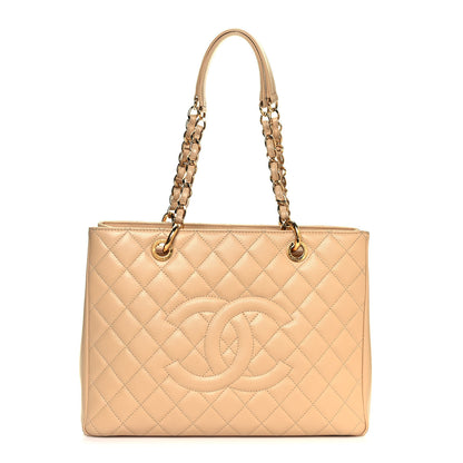 Chanel Caviar Quilted Grand Shopping Tote GST Beige 1 of 18