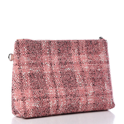 Chanel Tweed Pouch Pink White 4 of 8