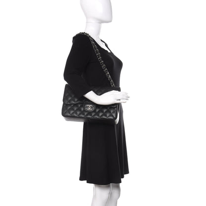 Chanel Caviar Quilted Jumbo Double Flap Black 2 of 12