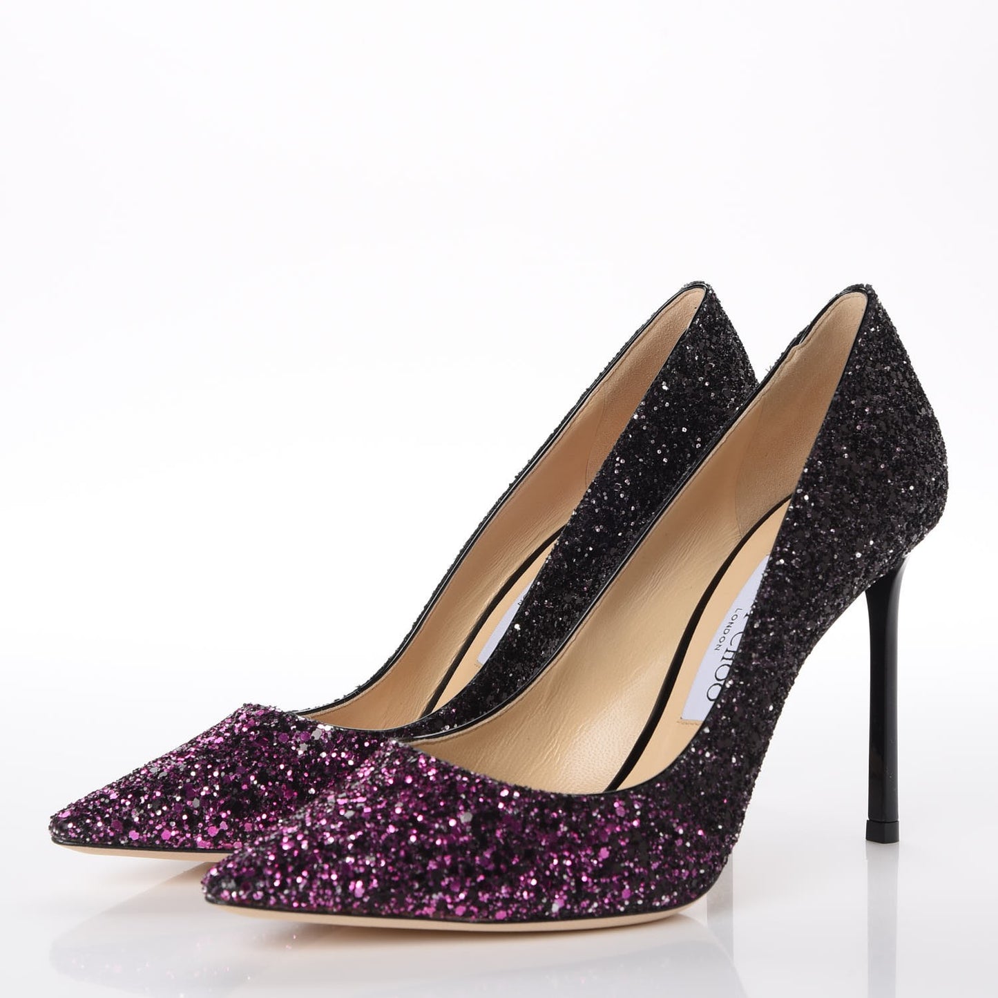 Coarse Glitter Degrade Romy 100 Pumps 37.5 Pink Black