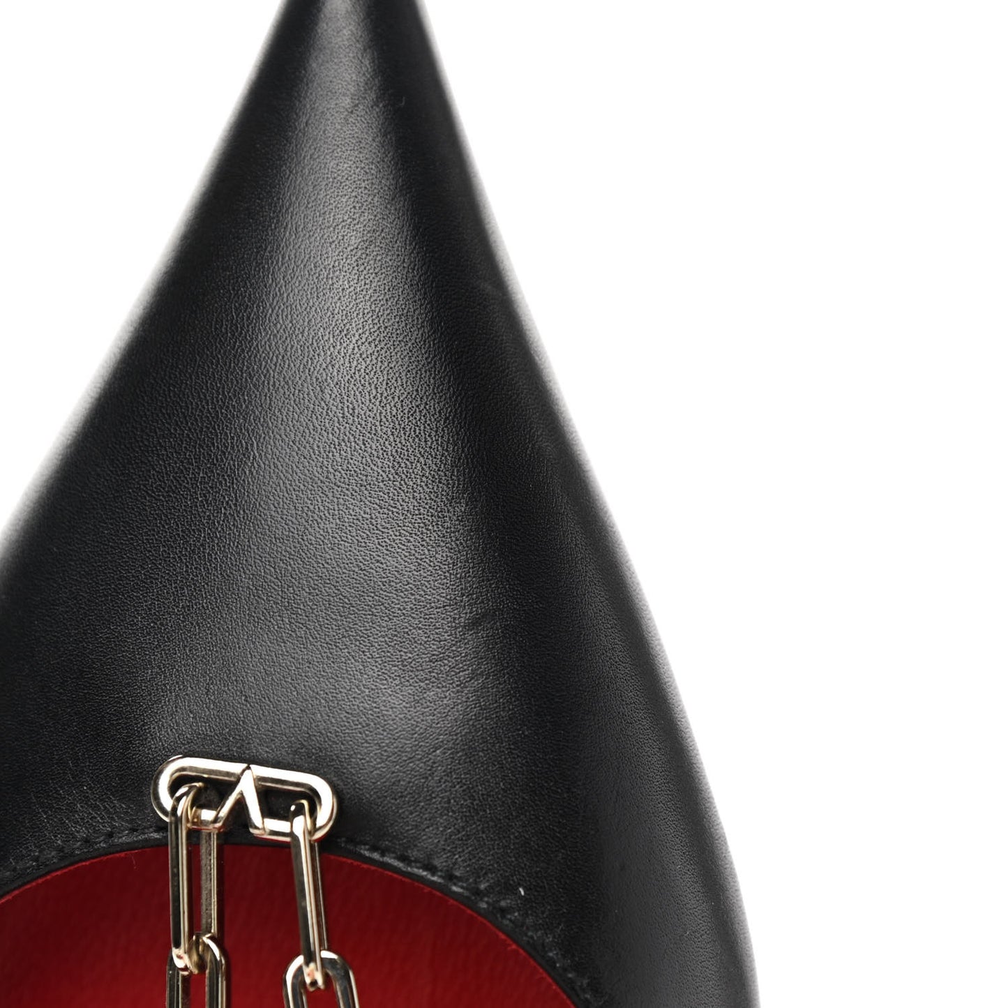 Smooth Calfskin Chain Slingback Pumps 37 Black
