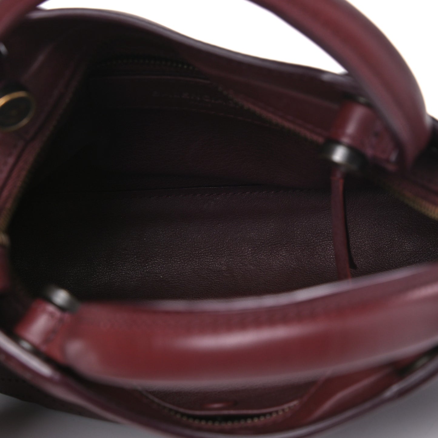 Veau Soyeux Perforated Blackout Hardware Mini City Rouge Bordeaux