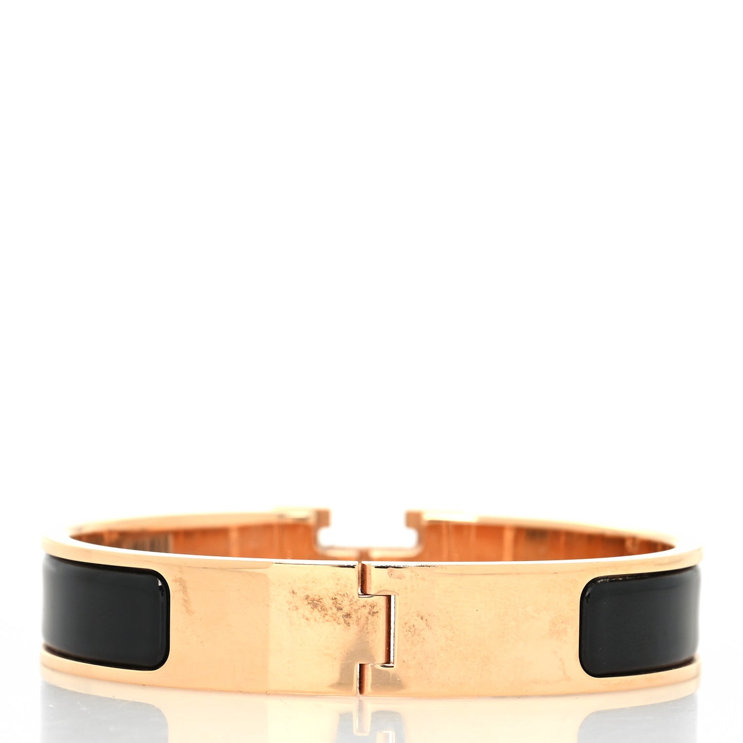 Enamel Narrow Clic Clac H Bracelet PM Black