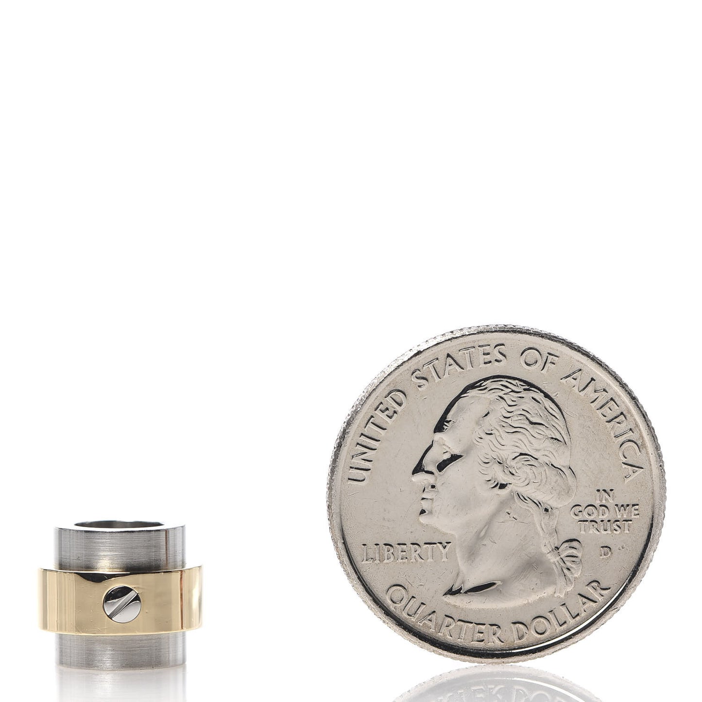 18K Yellow Gold Stainless Steel Santos Barrel Pendant