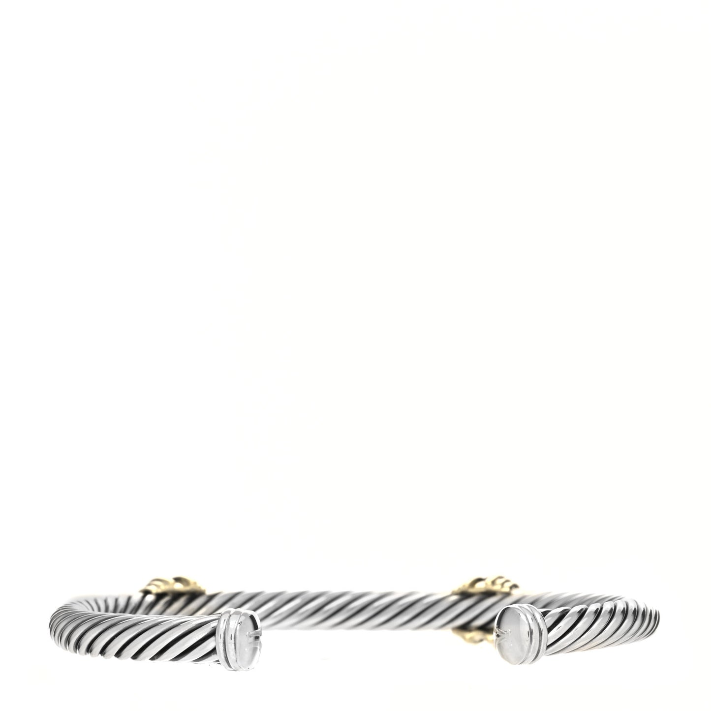 Sterling Silver 14K Yellow Gold Blue Sapphire 5mm Cable Classics Two Station Bracelet