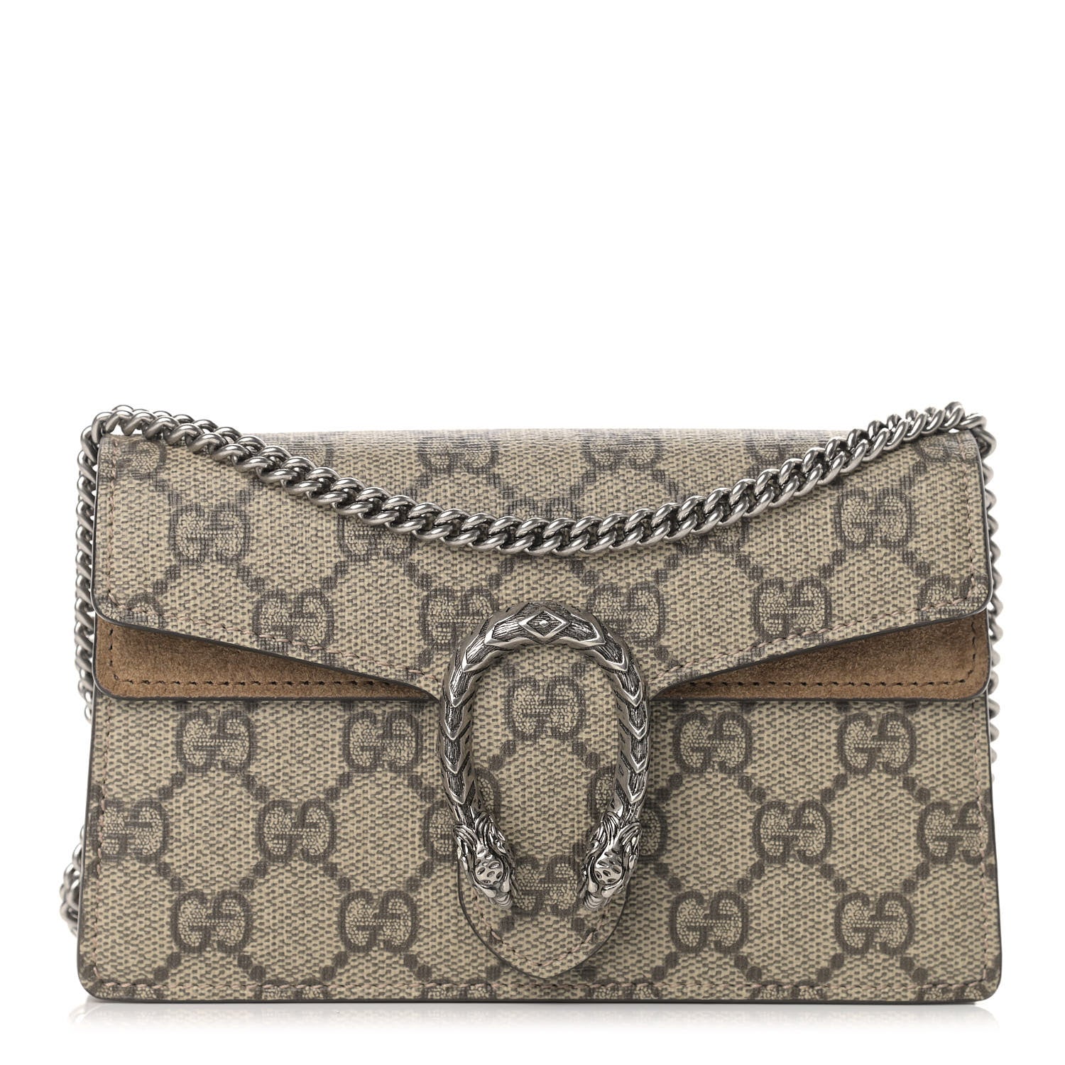 Gucci GG Supreme Monogram Super Mini Dionysus Shoulder Bag Taupe 1 of 11