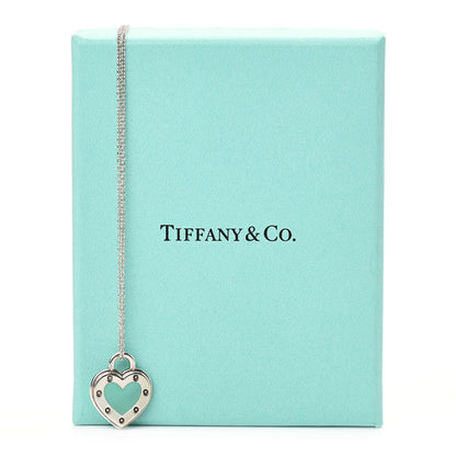 Tiffany Sterling Silver Enamel Return to Tiffany Love Heart Necklace Blue 7 of 7