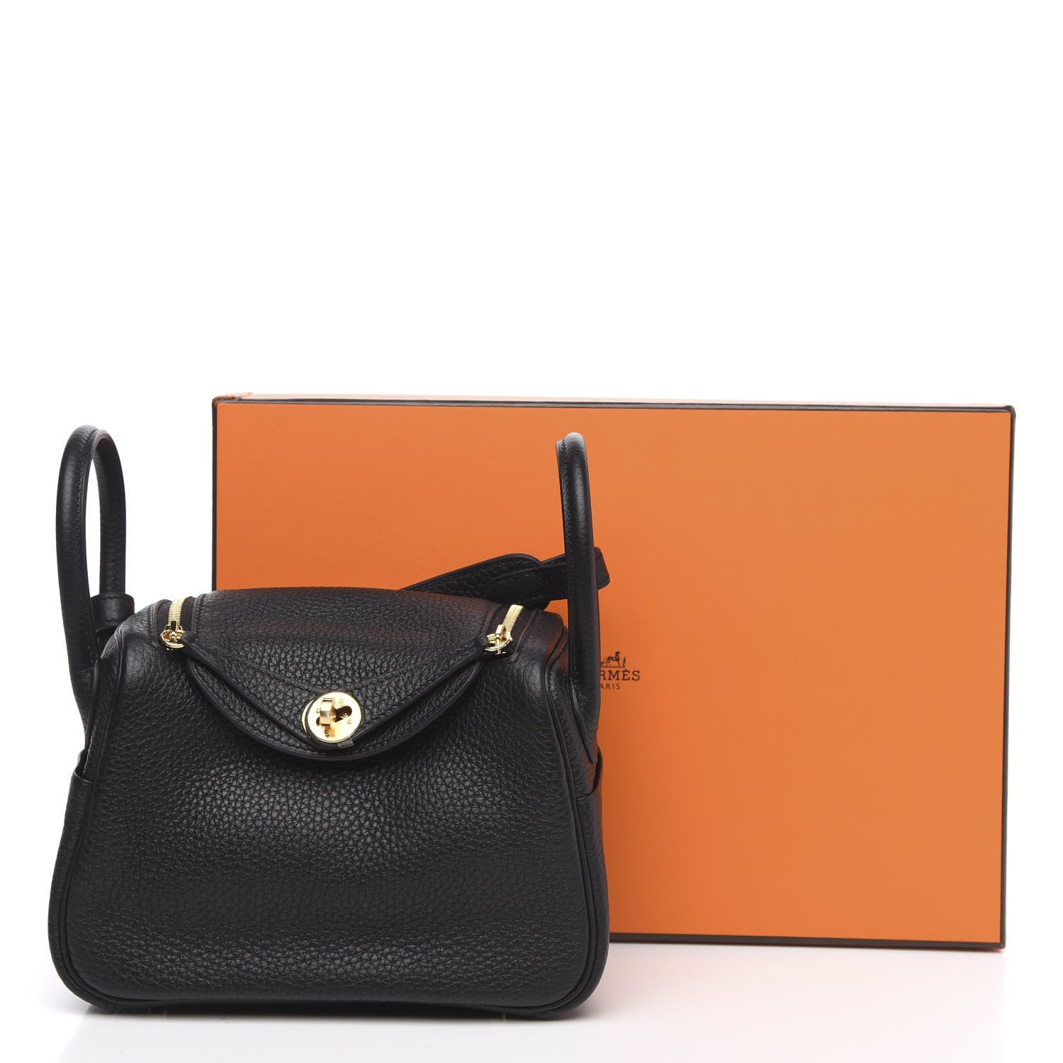 Hermes Taurillon Clemence Mini Lindy 20 Black 8 of 8