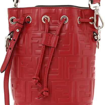 Fendi Vitello Liberty F is Fendi FF 1974 Embossed Mini Mon Tresor Bucket Bag Fragola 8 of 11