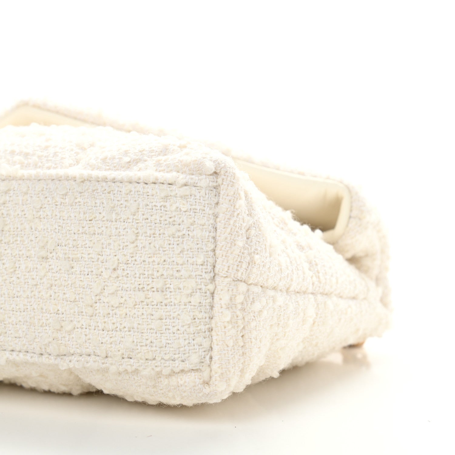 Saint Laurent Boucle Tweed Quilted Toy Loulou Puffer Monogram Chain Satchel Crema Soft 10 of 11