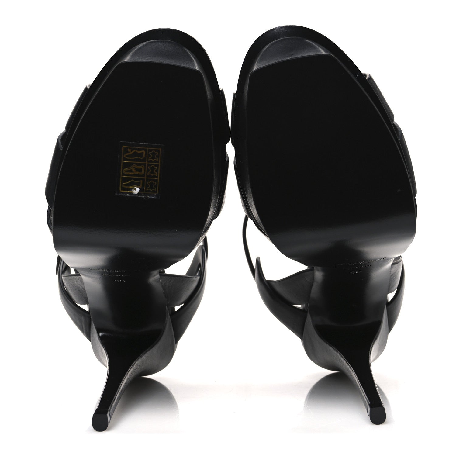 Saint Laurent Calfskin Tribute 105 Platform Sandals 40 Black 7 of 11