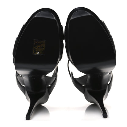 Saint Laurent Calfskin Tribute 105 Platform Sandals 40 Black 7 of 11