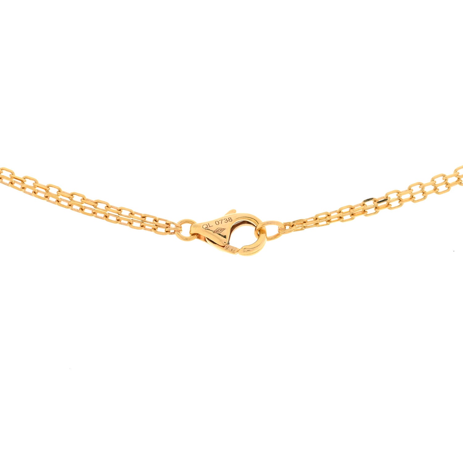 Cartier 18K Pink Gold 1 Diamond 1 Pink Sapphire LOVE Necklace 3 of 3