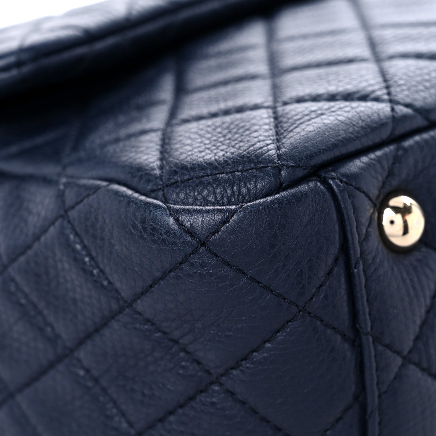 Calfskin Quilted Small XXL Travel Flap Bag Navy