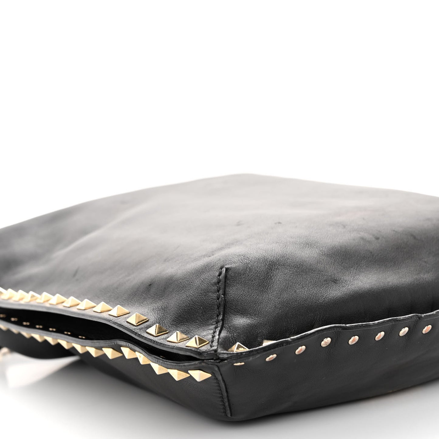 Vitello Small Rockstud Hobo Black