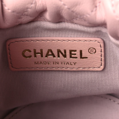 Chanel Calfskin Quilted Pearl Mini About Pearls Drawstring Bucket Light Pink 6 of 9
