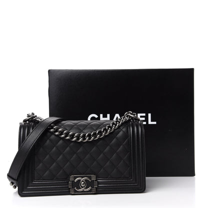 Chanel Calfskin Quilted Medium Boy Flap Black 12 of 12
