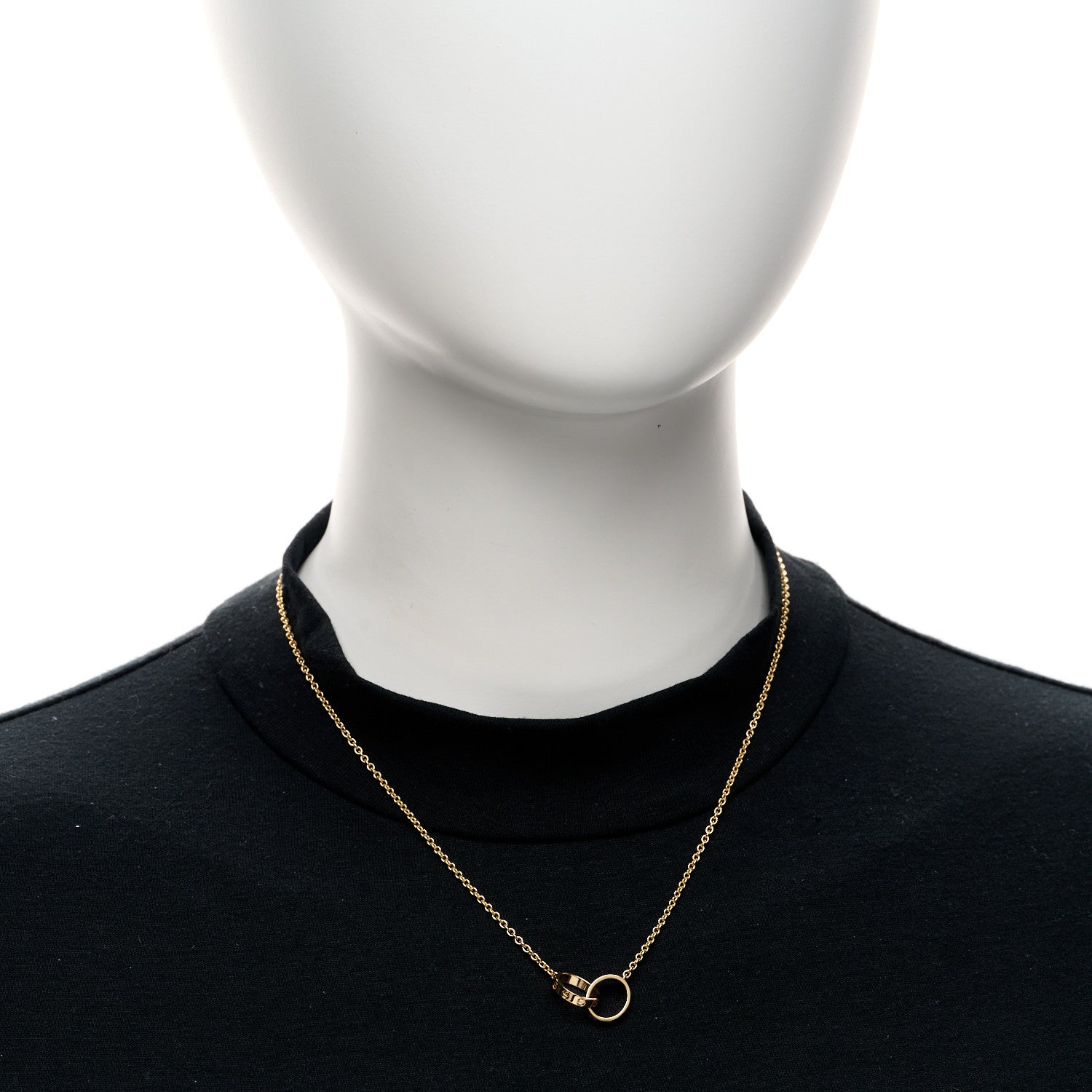 Cartier 18K Yellow Gold Interlocking LOVE Necklace 2 of 5