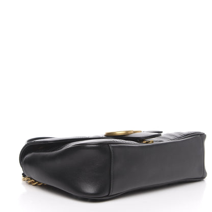 Gucci Calfskin Matelasse Small GG Marmont Shoulder Bag Black 3 of 13
