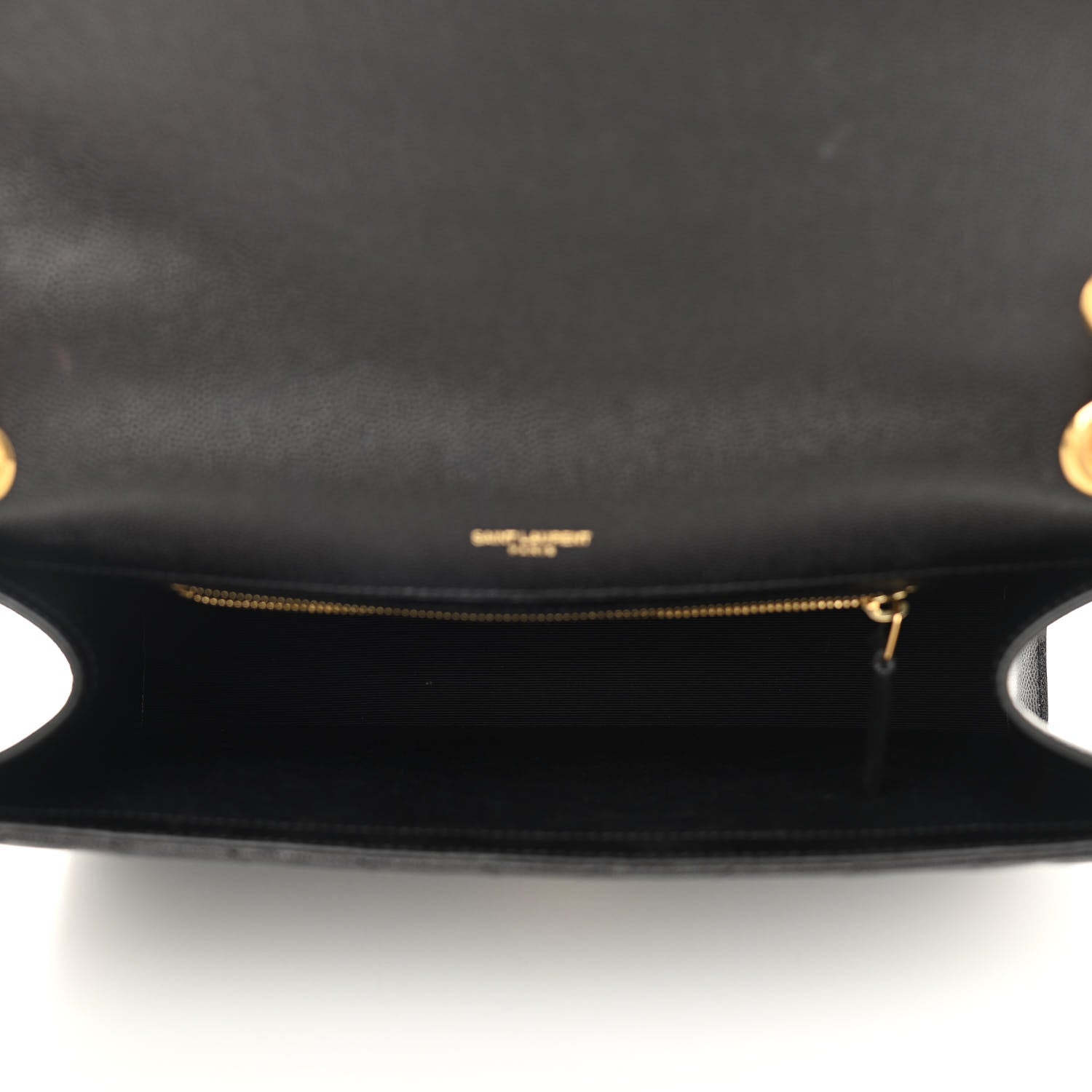 Saint Laurent Grain De Poudre Matelasse Chevron Large Monogram Satchel Black 5 of 13